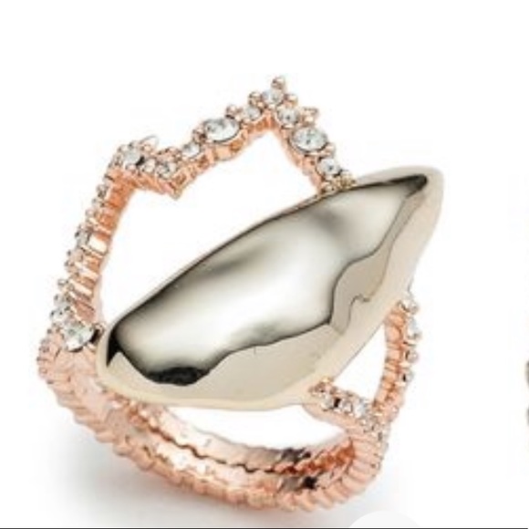ALEXIS BITTAR• NEW Rose & Yellow Gold Crystal Abstract Thorny Crystal Tulip Ring - Picture 12 of 15